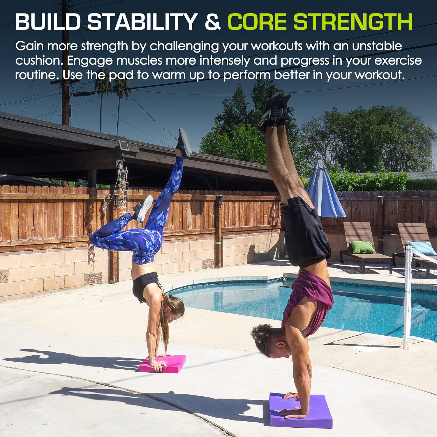 Exercise Balance Pad, Non-Slip Cushioned Foam Mat & Knee Pad for Fitness and Sta