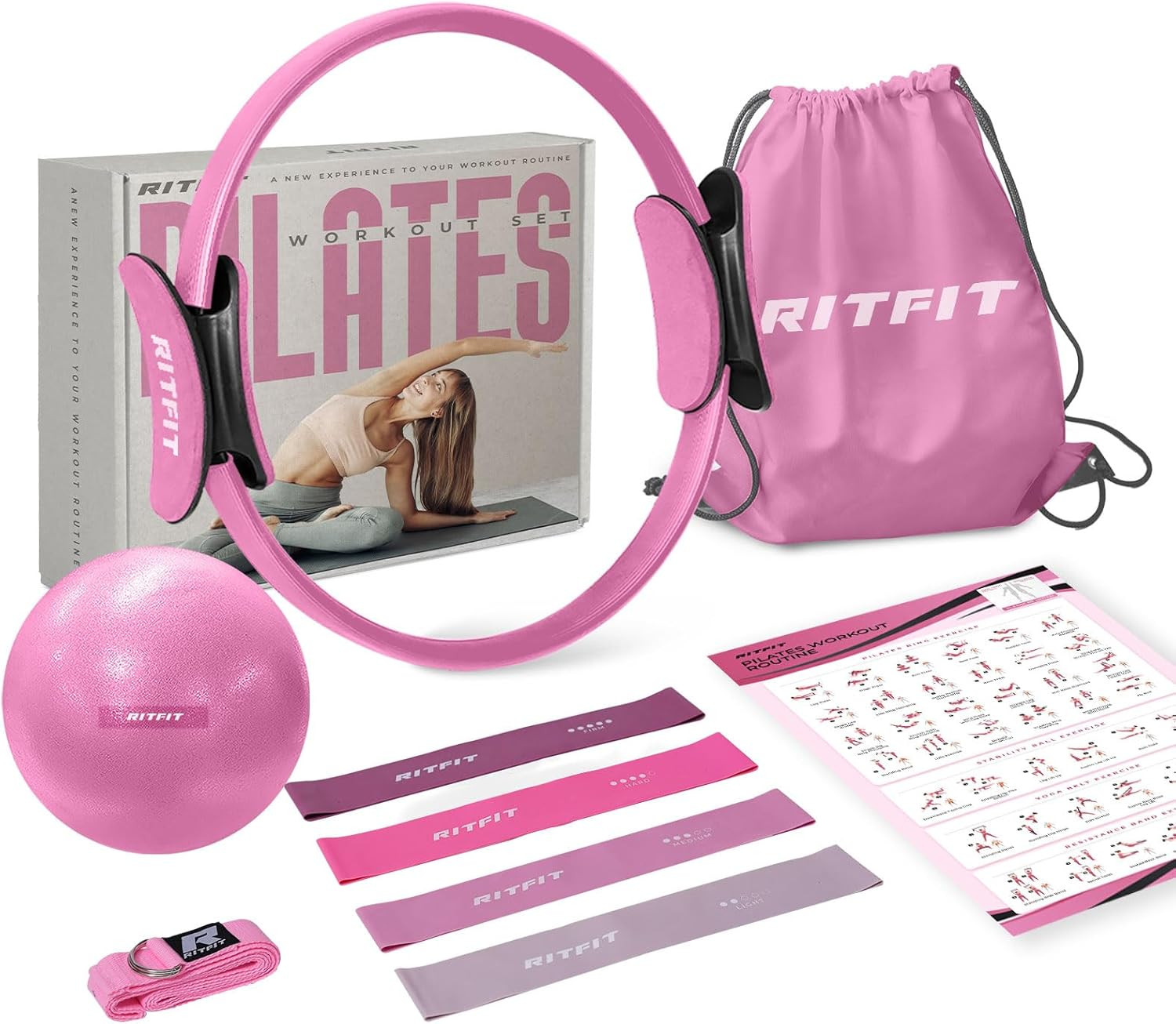 RitFit Pilates Ring Circle – 14 Inch Magic Fitness Circle for Toning Inner & Out