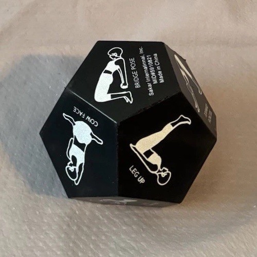 12-Sided Yoga Dice Single Die Roll To Choose Your Yoga Poses Asanas Black Foam