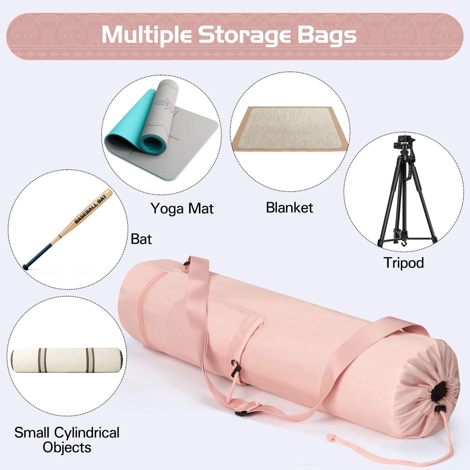 Yoga Mat Bag, Yoga Bag with Adjustable Strap and Pockets for & Men, Lightweig…