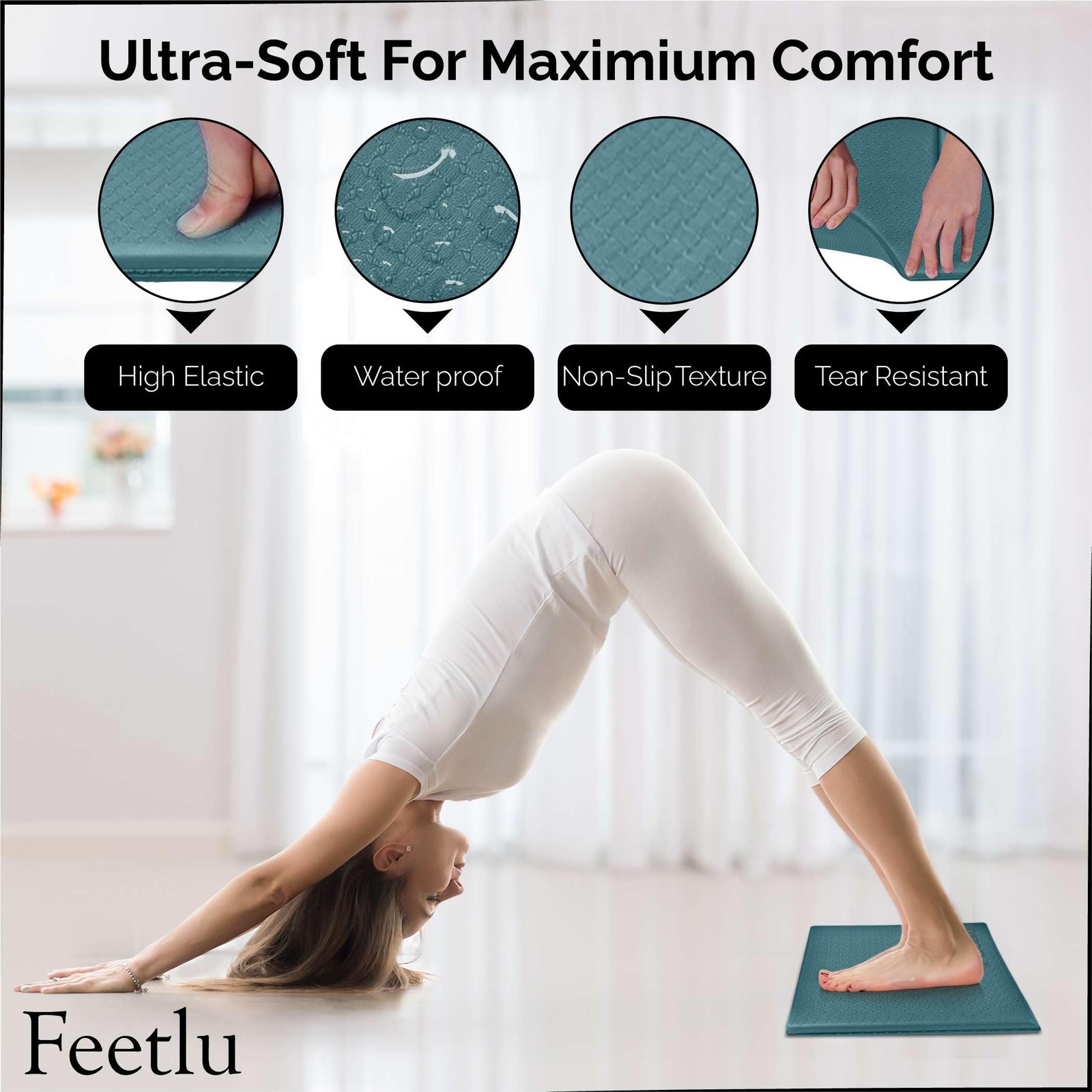 Yoga Knee Pad Cushion Exercise Folding 1/2 Inch Thick 24×12 Inch Extra Support