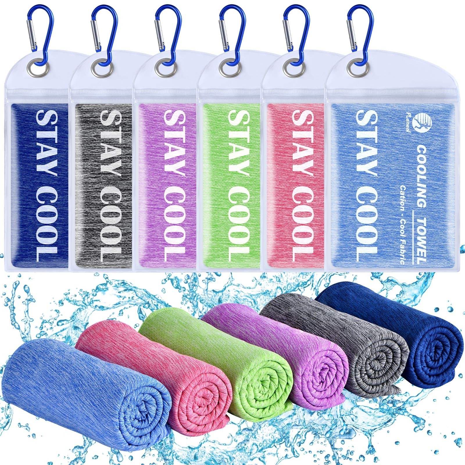 Pleneal Cooling Towels – 6 Pack Cooling Towel (40&Prime;x12&Prime;), Ice Gym Towels for W…