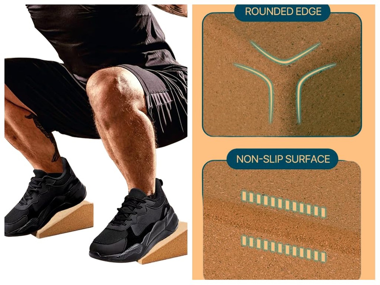 Squat Wedge Blocks Stretching blocks,Non-Slip Surface with Beveled Edges for …