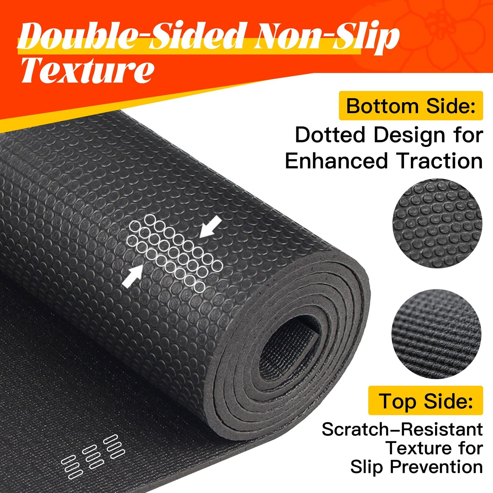 VTORY 8mm Large Workout Mat 7×5 ft – Extra Large Wide Yoga Mat & Pila