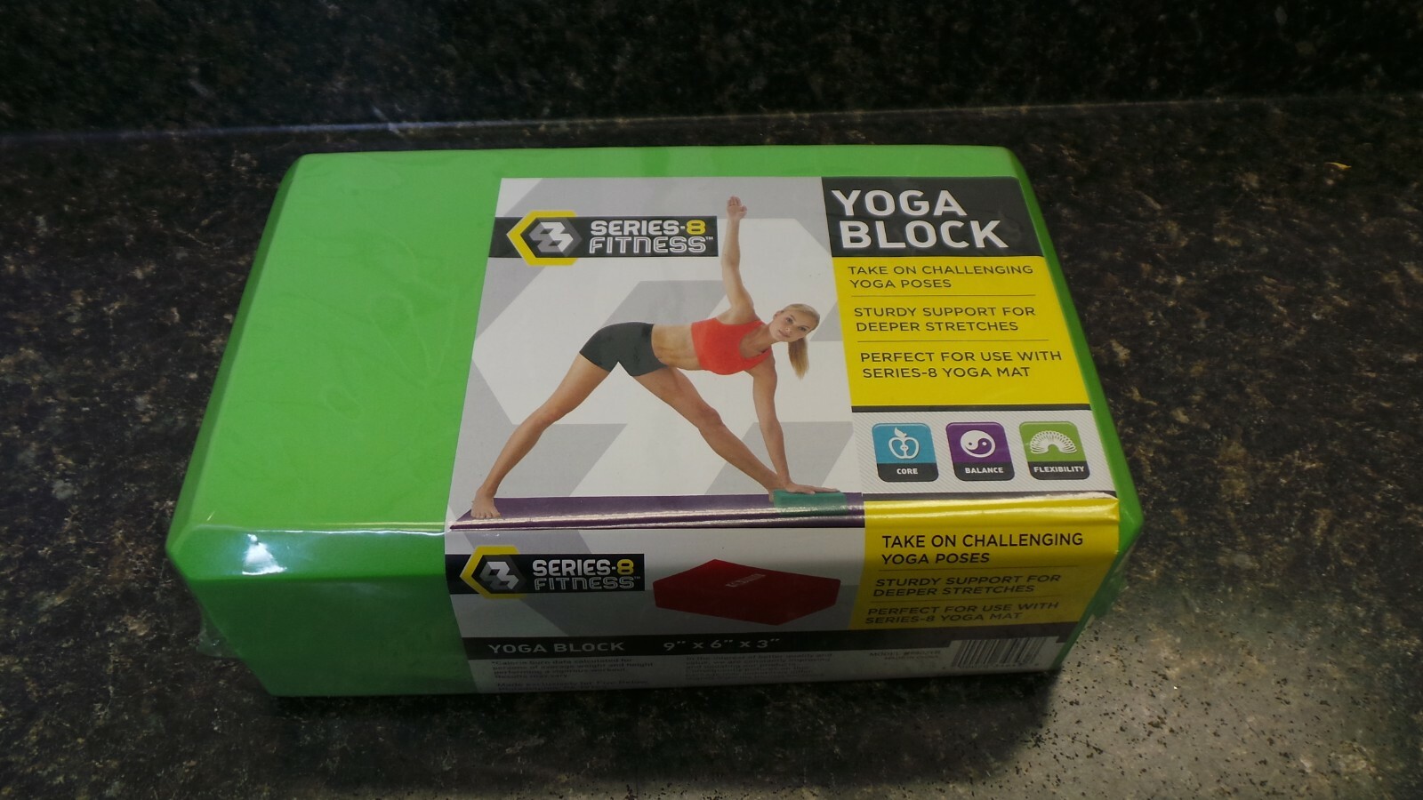 Series – 8 Fitness Green Yoga Block 9&Prime; x 6&Prime; x 3&Prime; Brand New Sealed Free Shipping