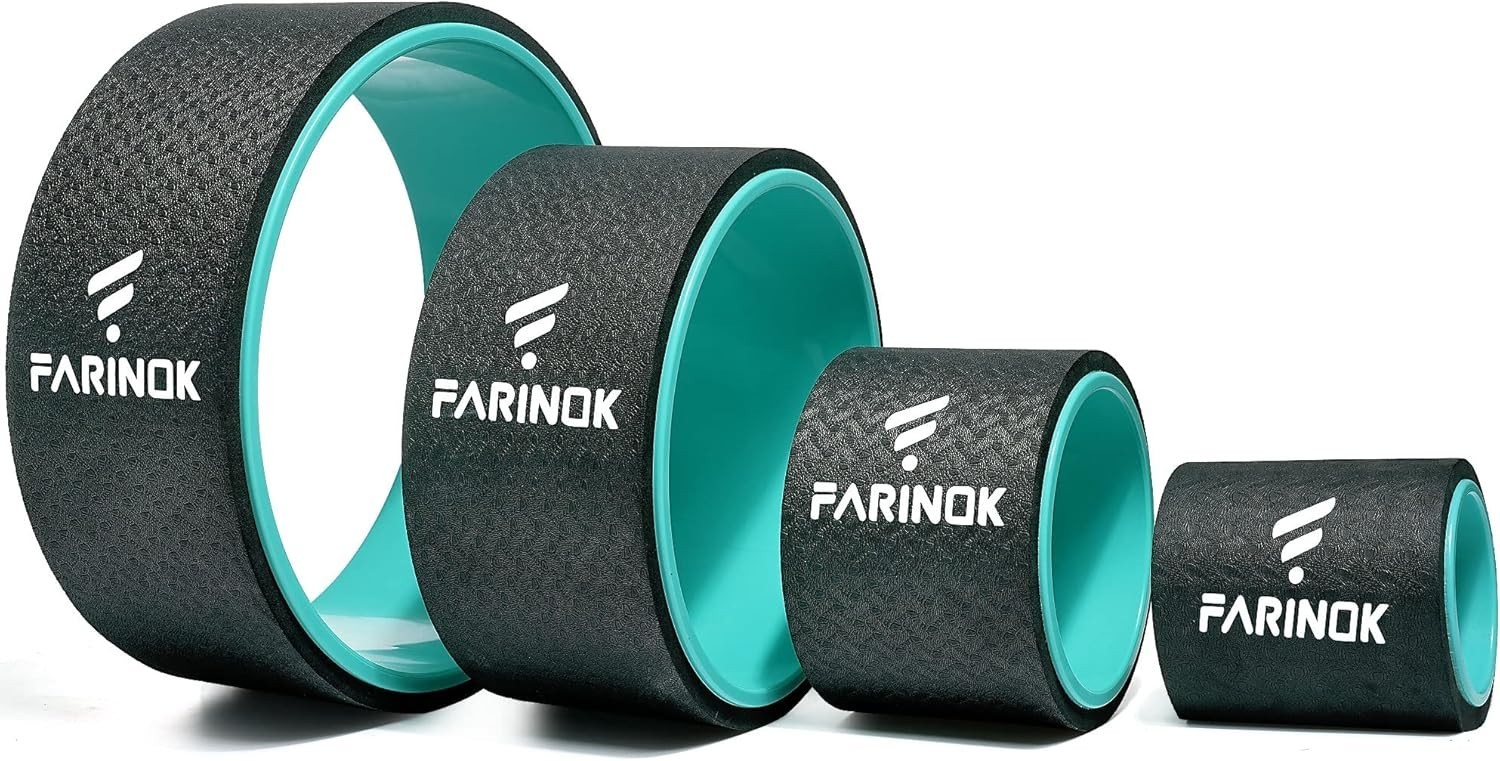 Yoga Wheel Set of 3+1, Upgraded 10MM Thick Back Wheels for Pain Relief & Stre…