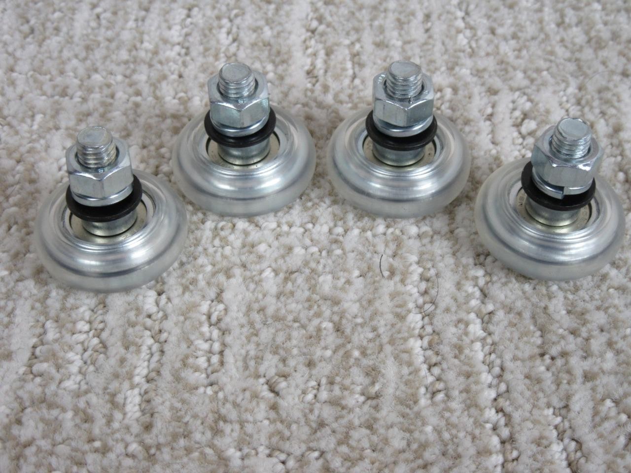 4 *NEW* OEM AEROPILATES 1 1/4&Prime; RUBBER ROLLER WHEELS w/ HARDWARE ~ READY 2 SHIP