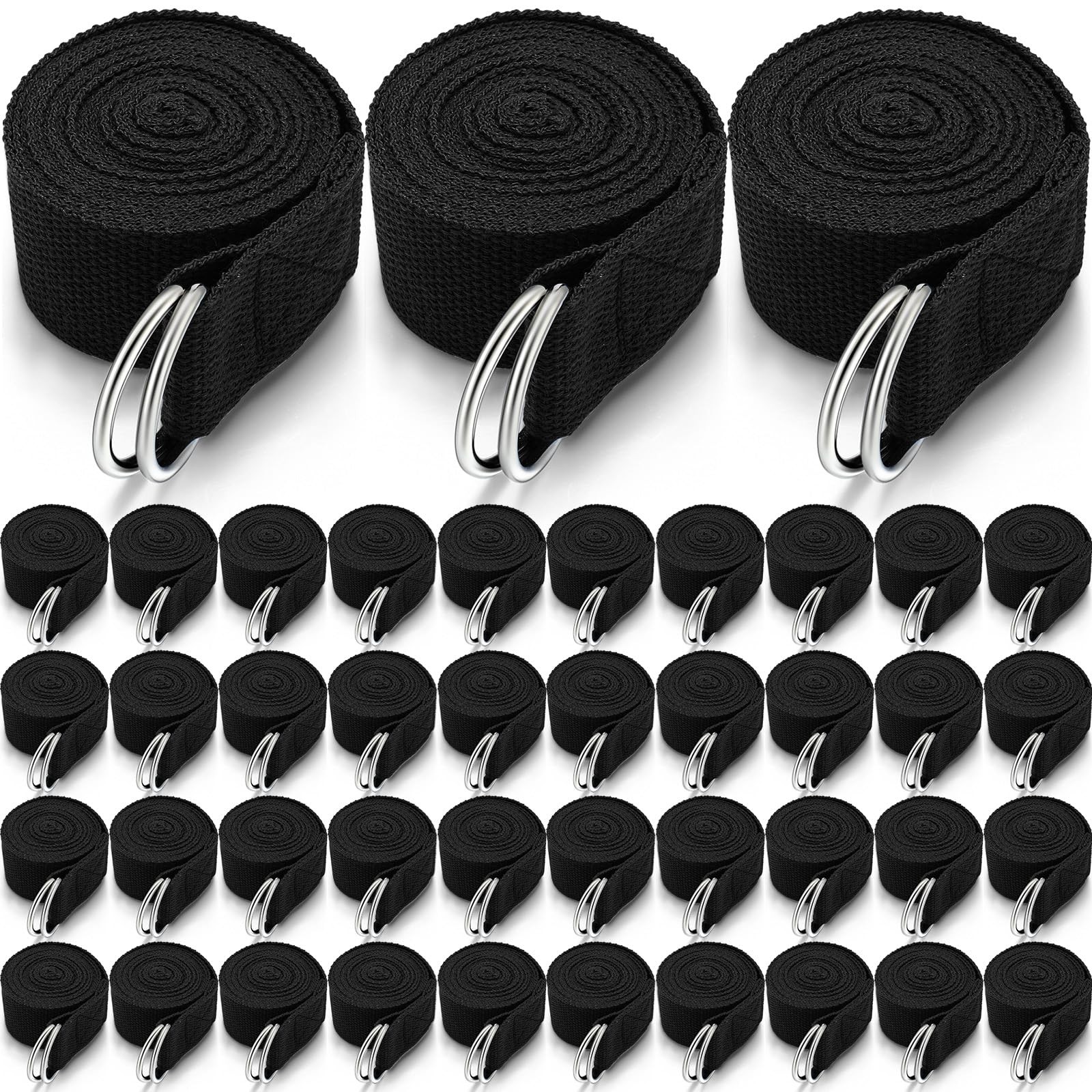 40 Pcs Yoga Strap Stretching Pilates Exercise Adjustable Straps 6 ft Non Elas…