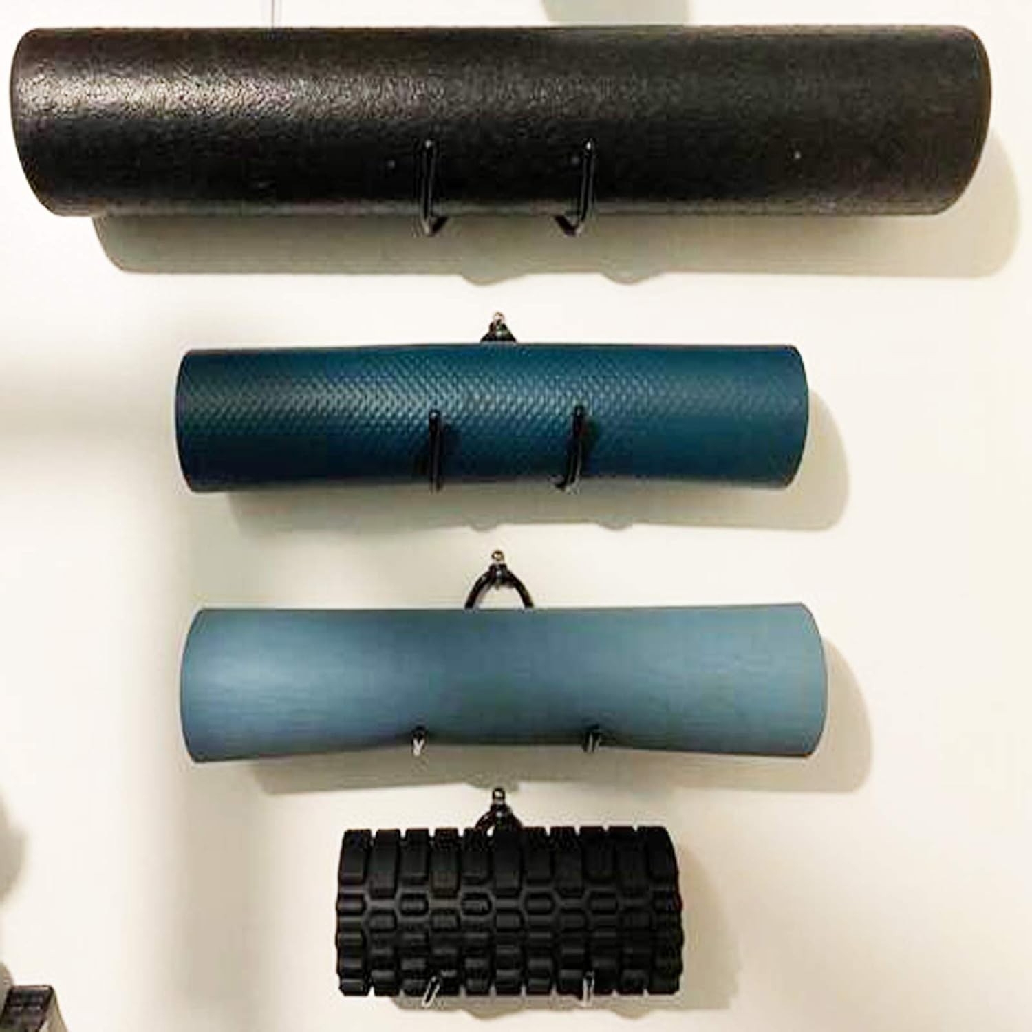 4 Pack Yoga Mat Holder Wall Mount Yoga Mat Foam Rollers Wall Rack Wall Storage M