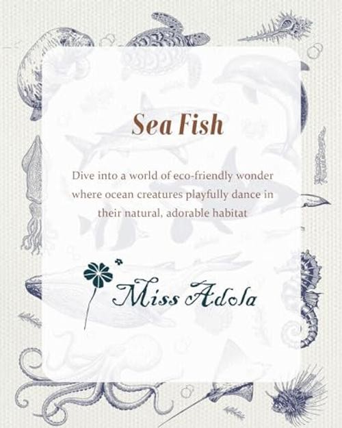 Aesthetic Tote Bag for Girls – with Magnetic Buckle and Zipper Inner Sea Fish