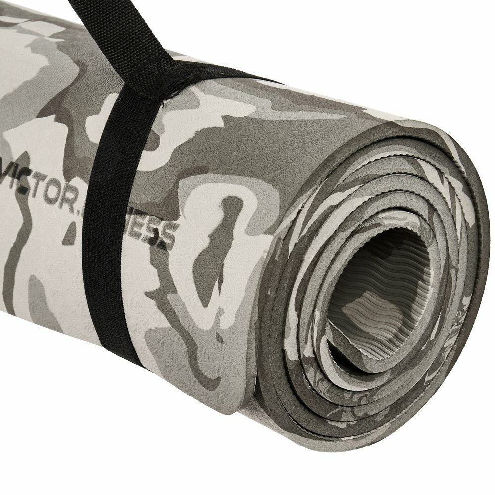 Victor Fitness VYGC2 Gray Camo TPE Yoga Mat with Red/Black X-Large Waist Trainer