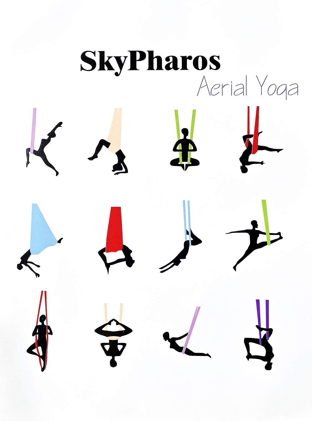 Skypharos 5.5 Yards Aerial Silks Yoga Swing Set – Aerial Yoga Hammock Kit