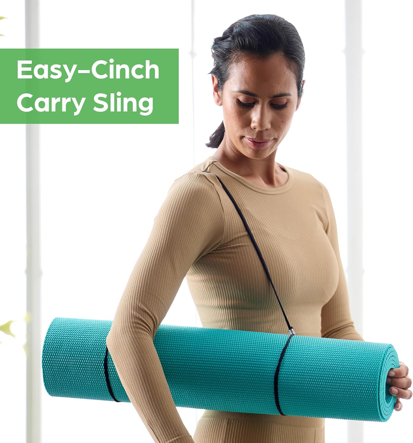 Gaiam Essentials 1/4&Prime; Thin (6Mm) Yoga & Pilates, Fitness & Exercise Mat with Eas