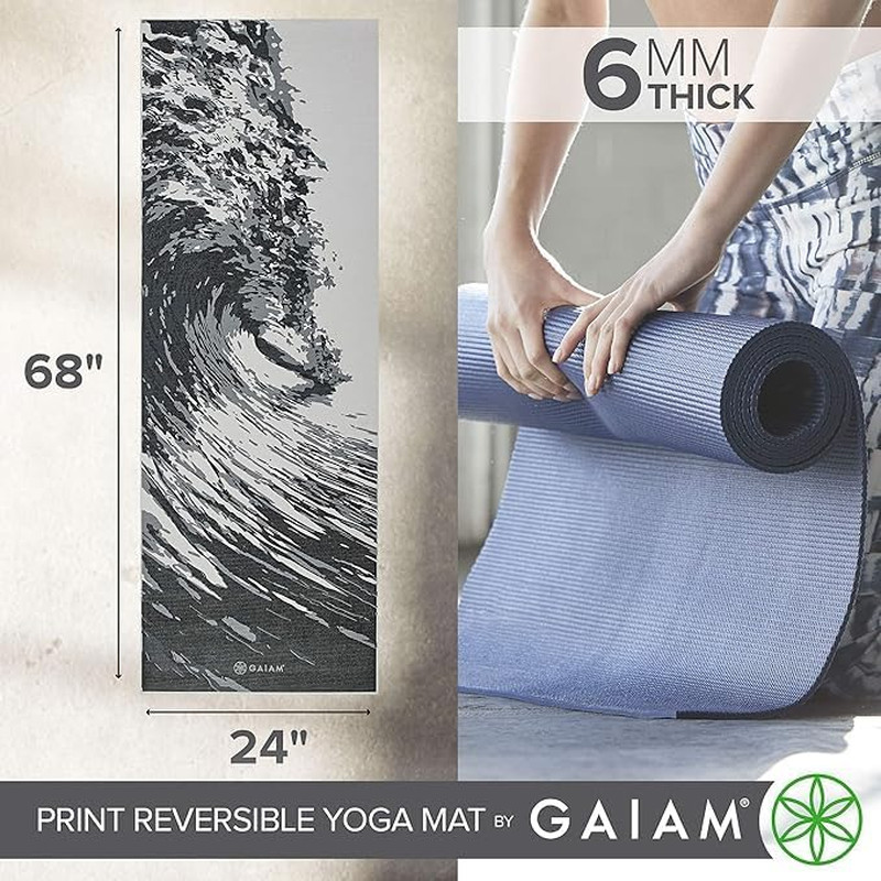 Yoga Mat – Premium 6Mm Print Reversible Extra Thick Non Slip Exercise & Fitness