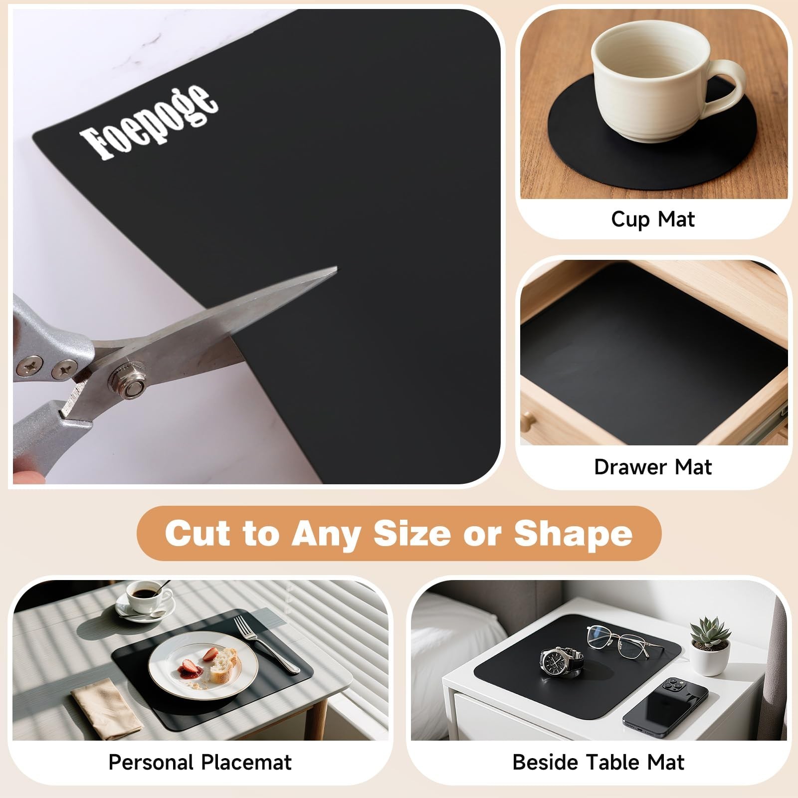 49.2&Prime; x 15.7&Prime; Large Silicone Mat for Kitchen Counter Protector, Cuttable Sili…