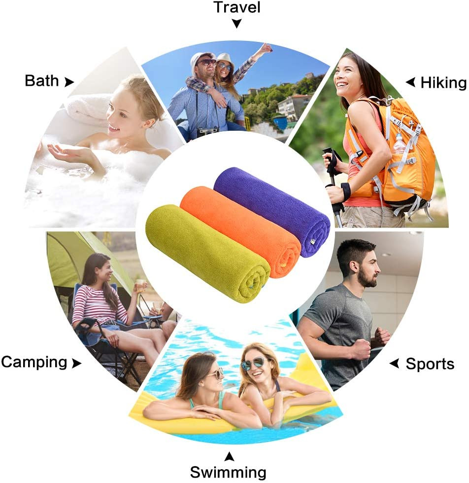 Microfiber Gym Towels Super Absorbent Compact Travel Workout Towel Quick Dry Cam
