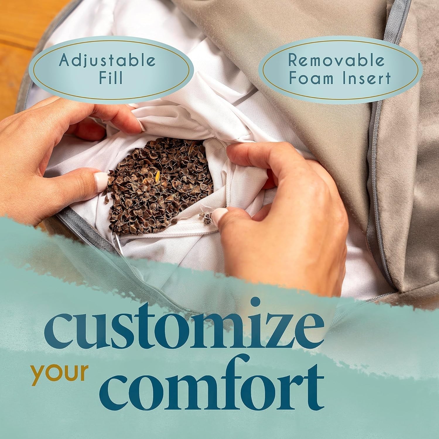 Buckwheat Meditation Pillow – Stylish Large Floor Cushion for Relaxation