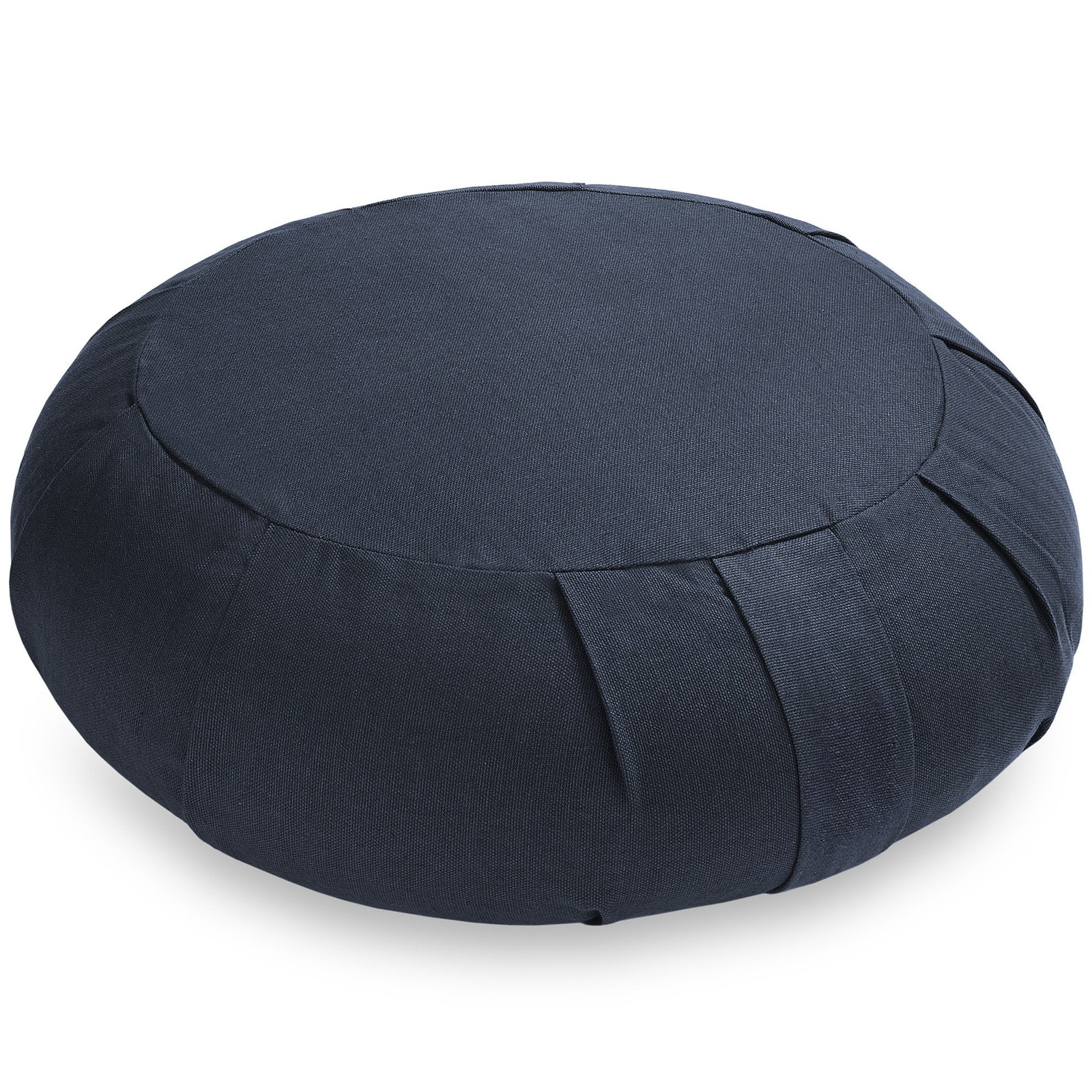 15&Prime; Round Organic Cotton Buckwheat Hull Meditation Cushion – Blue