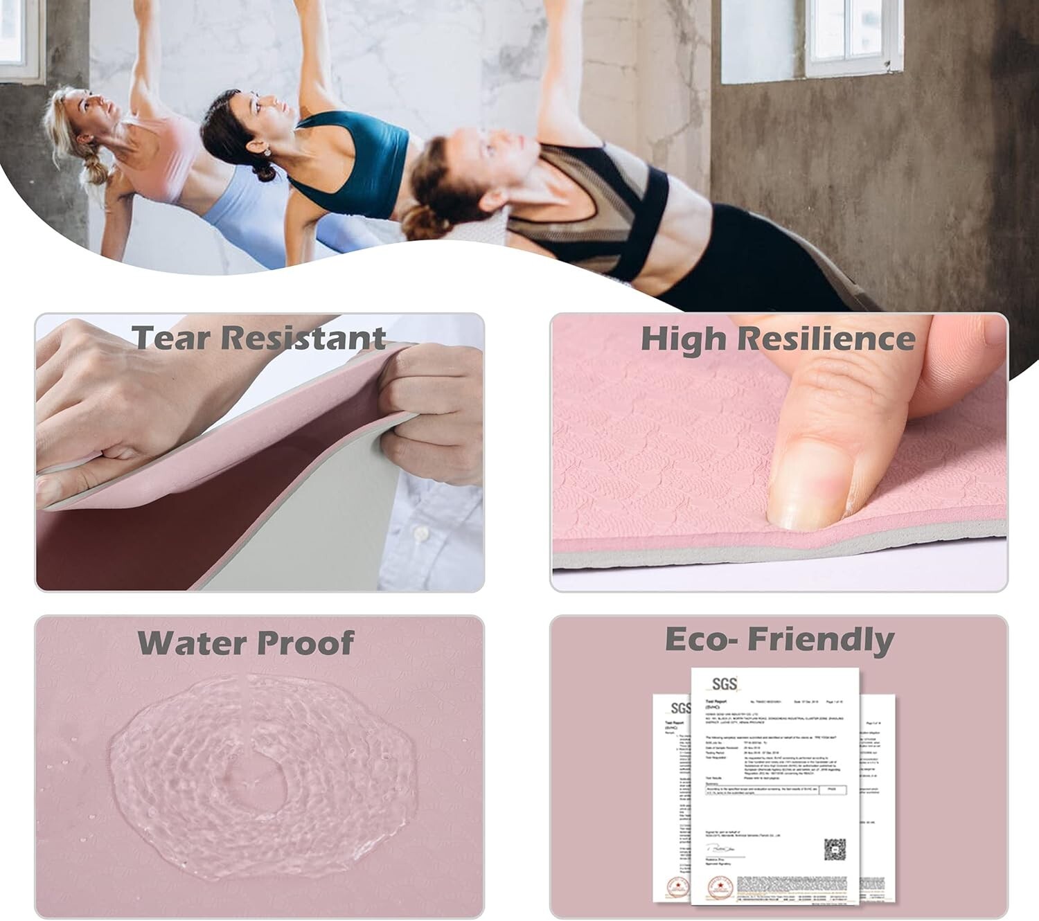 Lightweight Anti-Tear Pilates Mat – Double-Sided Non-Slip 1/4&Prime; Thick Design