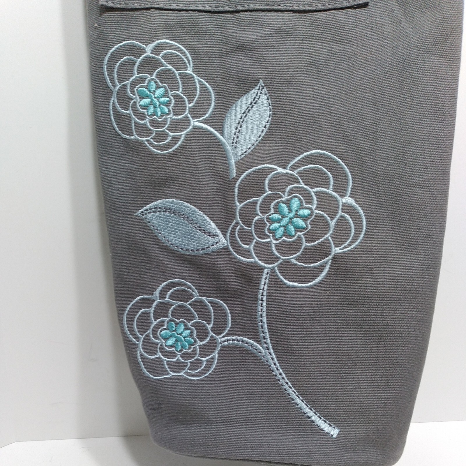 Gaiam Blue Gray Embroidered Floral Yoga Mat BAG-ONLY
