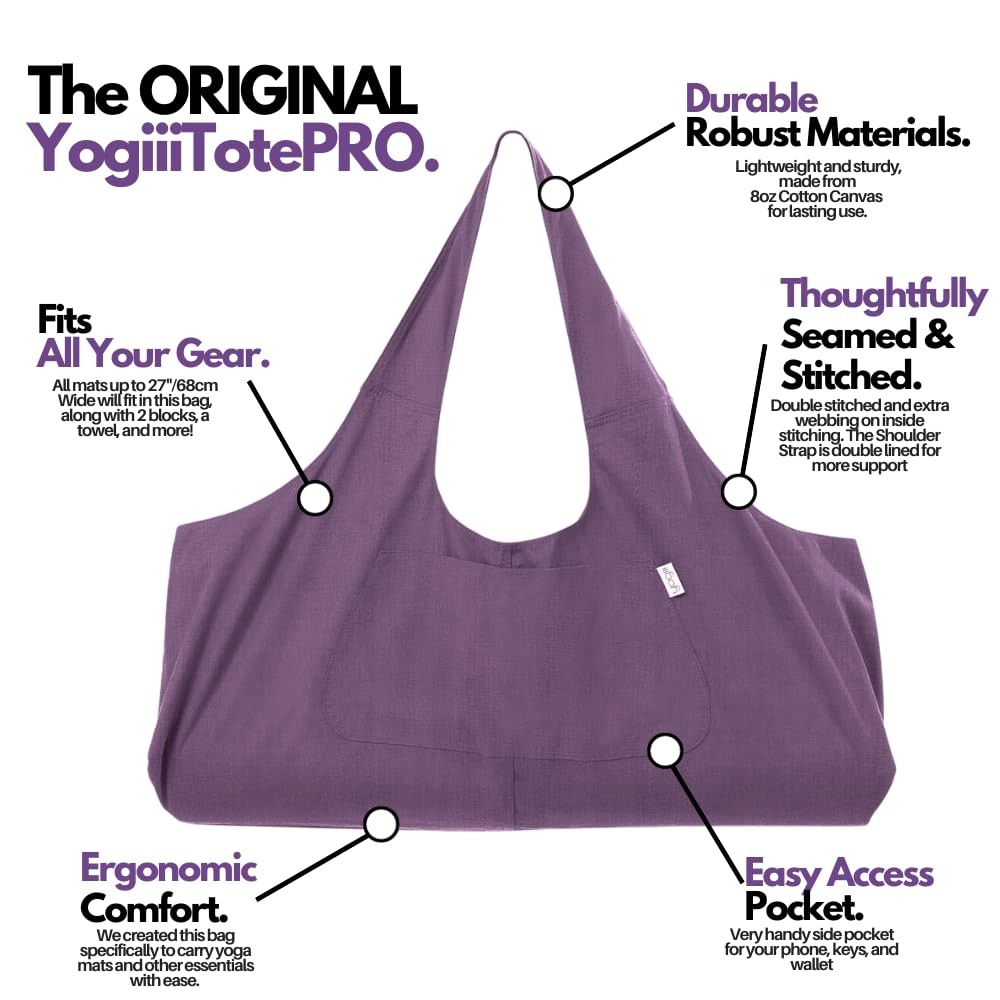 Yogiiitotepro Large Lightweight Yoga Mat Bag Gender Neutral Multi Purpose Tote