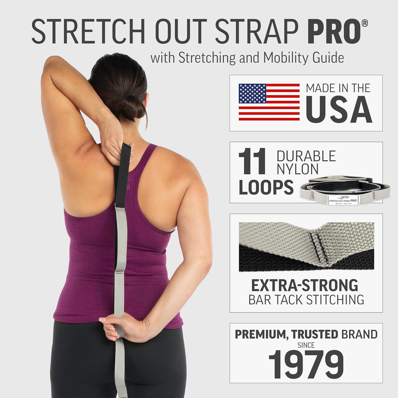 Stretching Exercise Strap Nylon 11 Loop Yoga Pilates Physical Therapy Leg Knee