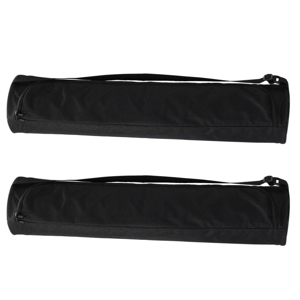 2Pcs Black Yoga Mat Tote Bags Durable Oxford Fabric Adjustable Straps