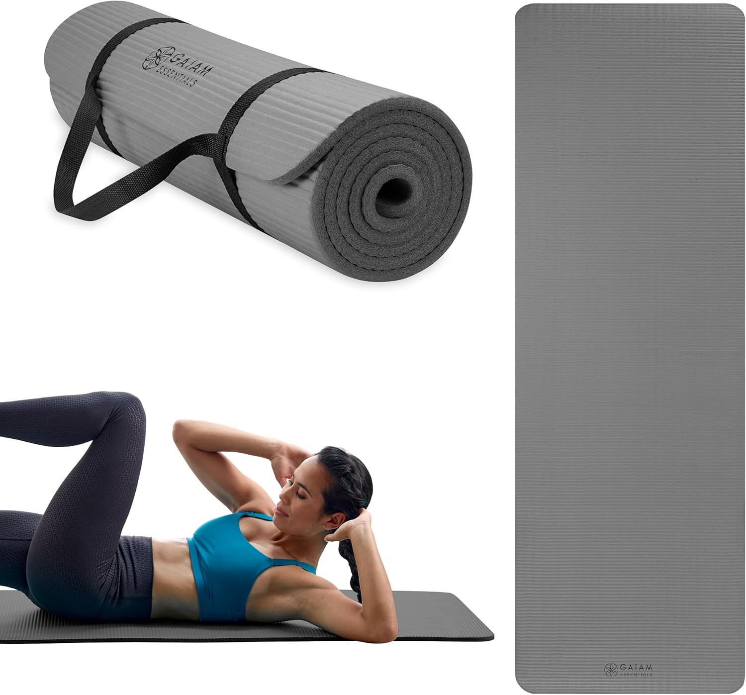 Gaiam Essentials 2/5&Prime; Thick (10Mm) Yoga & Pilates, Fitness & Exercise Mat with E
