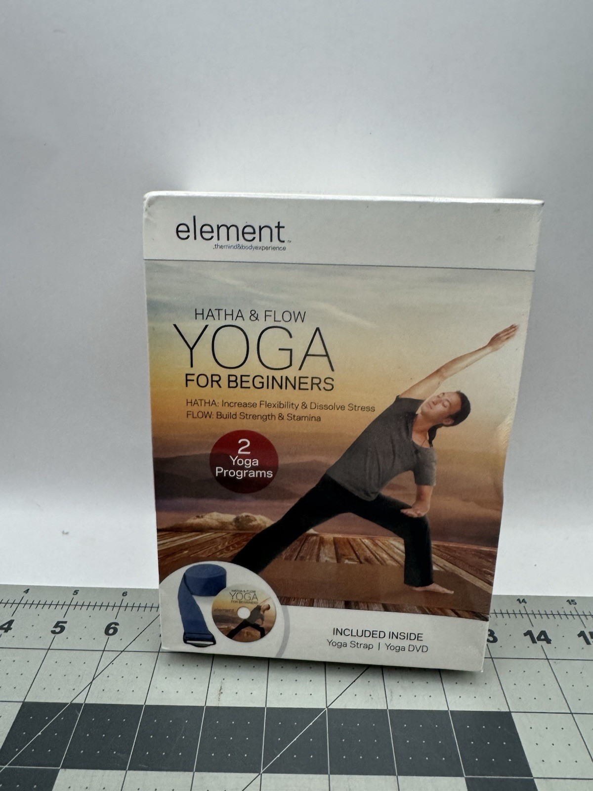 Element: HATHA & FLOW Yoga for Beginners: DVD with 100% Cotton YOGA STRAP / NEW