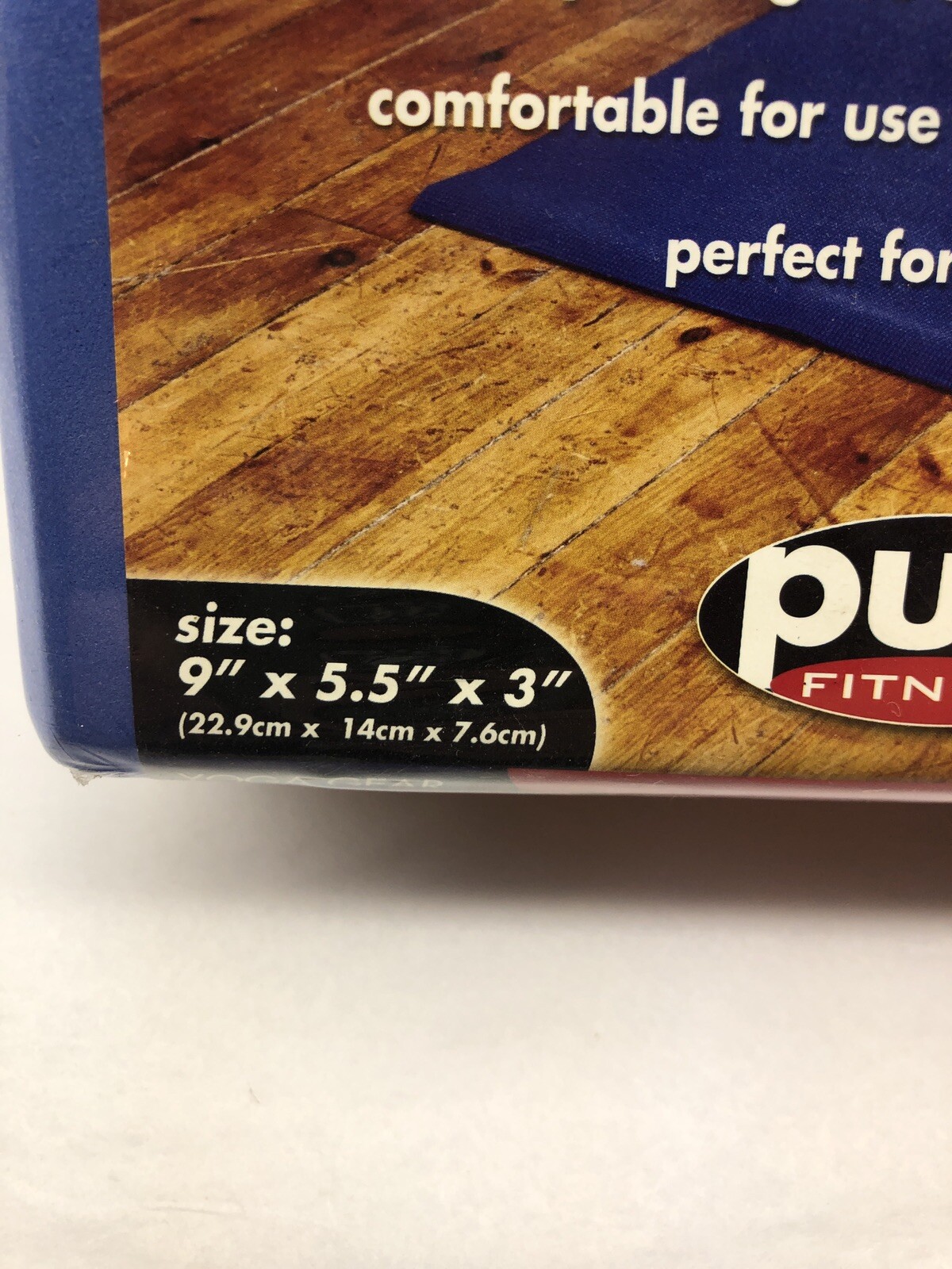 Blue Yoga Block By Pure Fitness Yoga Gear EVA Foam Pilates Gym 9×5.5×3” New