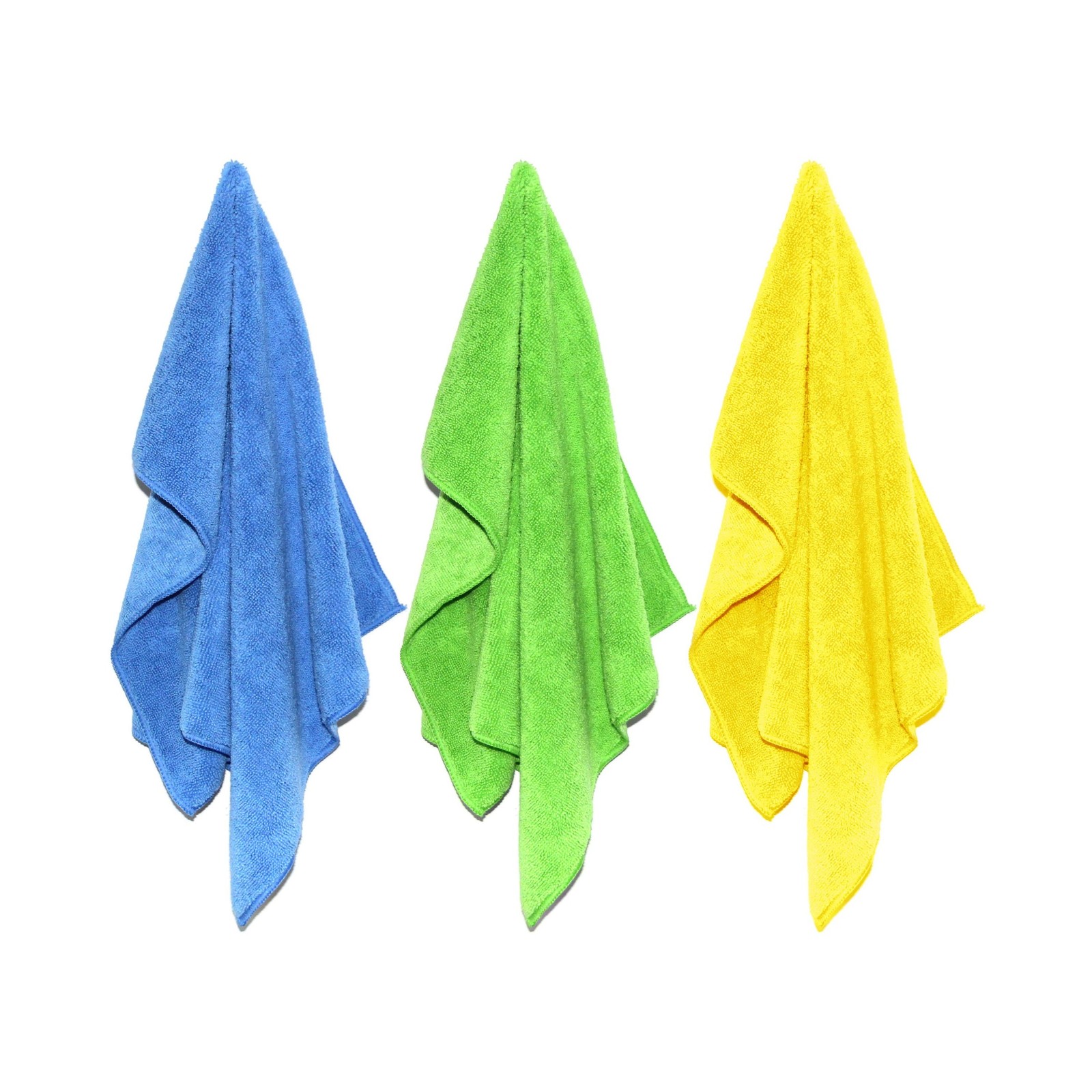 POLYTE Microfiber Cleaning Towel (16×24 in, 18 Pack, Blue,Green,Yel… Fast Ship