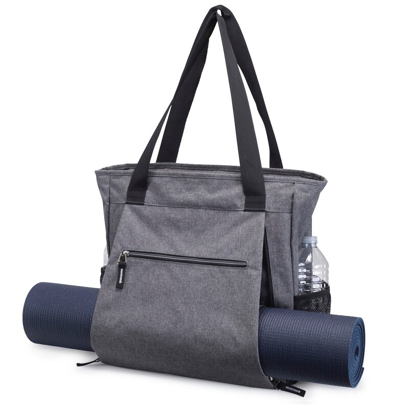 Heathered Yoga Mat Carry Tote Bag Gym Bag with Shoulder Strap Excercise