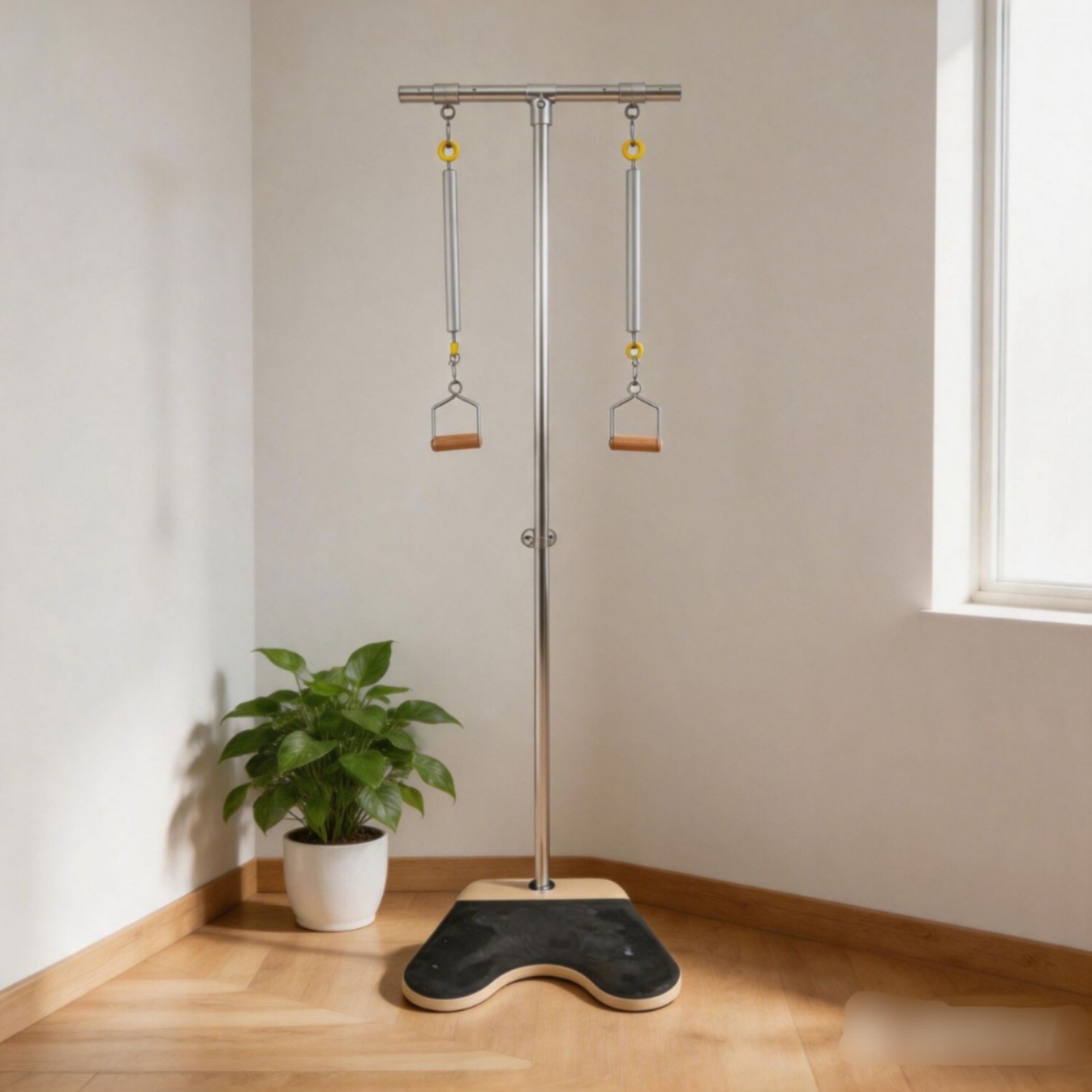 Standing Pilates Frame Yellow Rings Floor Standing Stretch Frame Stretching