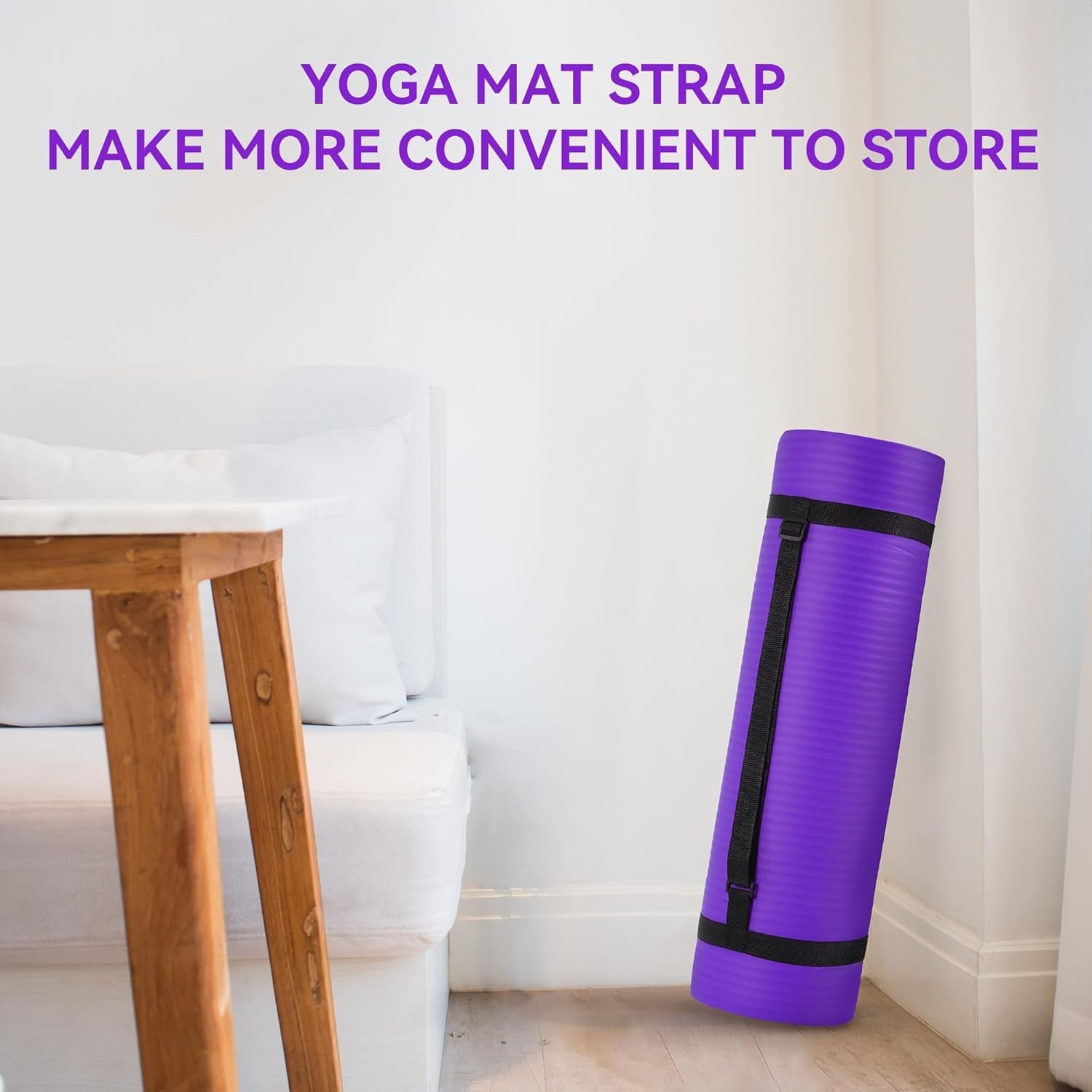 1/2-Inch Extra Thick High Density Non-Slip Yoga Mat with Carrying Strap – 71&Prime;