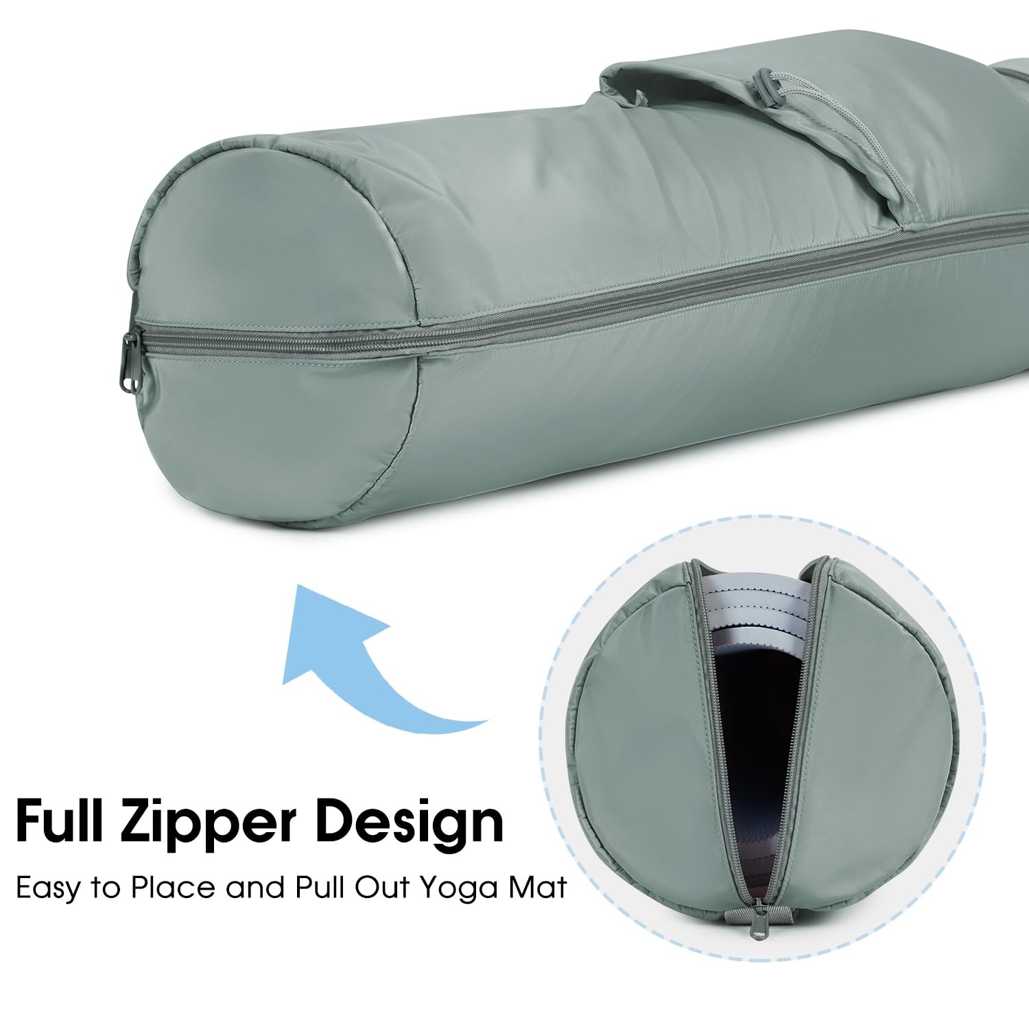 Yoga Mat Bag, Full Zip Cargo Yoga Mat Carrier Bag with Drawstring Water Bottl…
