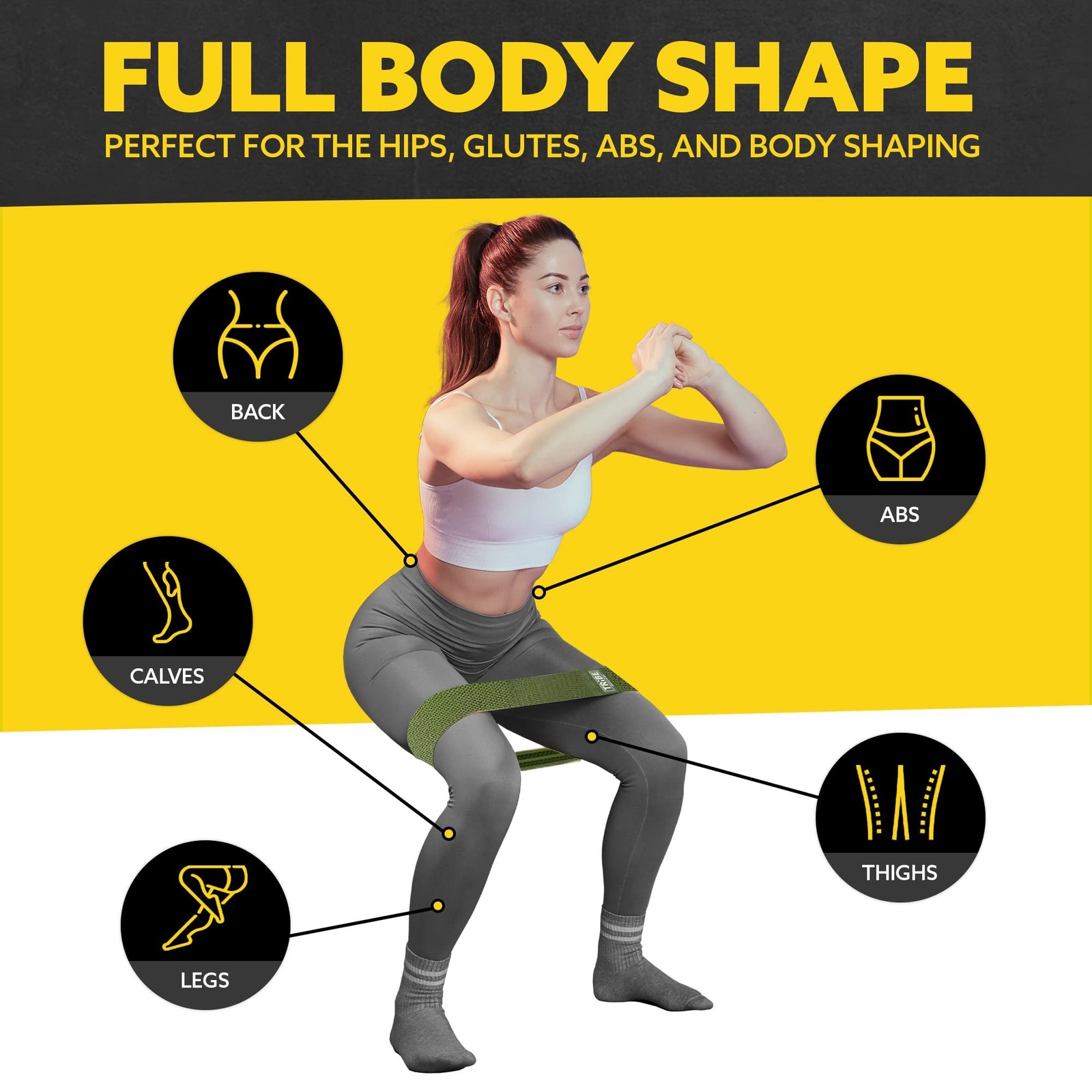 Fabric Resistance Bands for Working Out – Booty Bands for Women and Men – Exe…