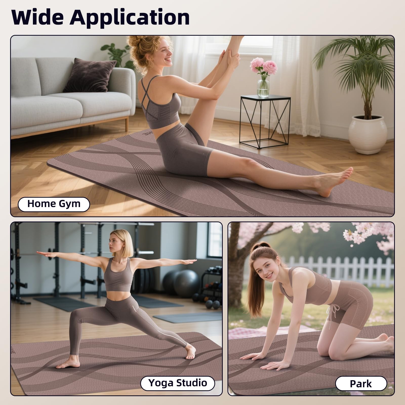 Yoga Mat High Density Exercise Mat, 76&Prime;x32&Prime;x0.27&Prime;Thick Wide & Large Yoga Mat