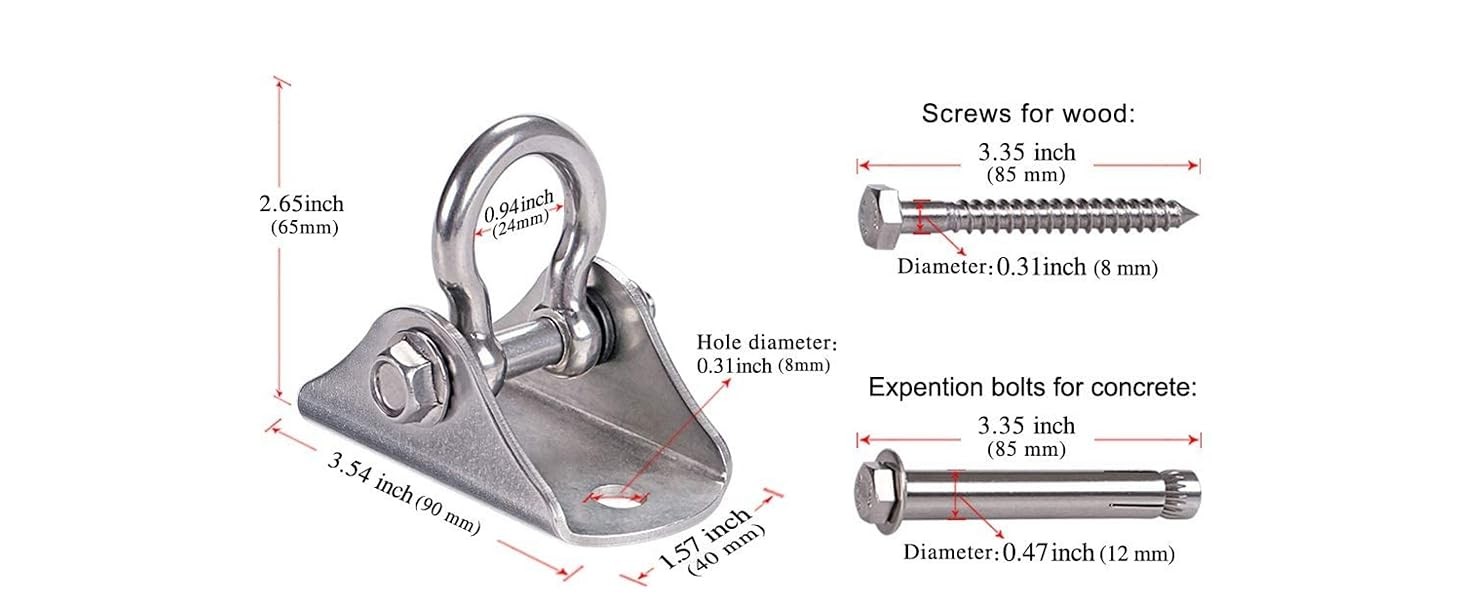 Stainless Steel Heavy Duty Swing Hanger Ceiling Mount 1600 LB Capacity Swing