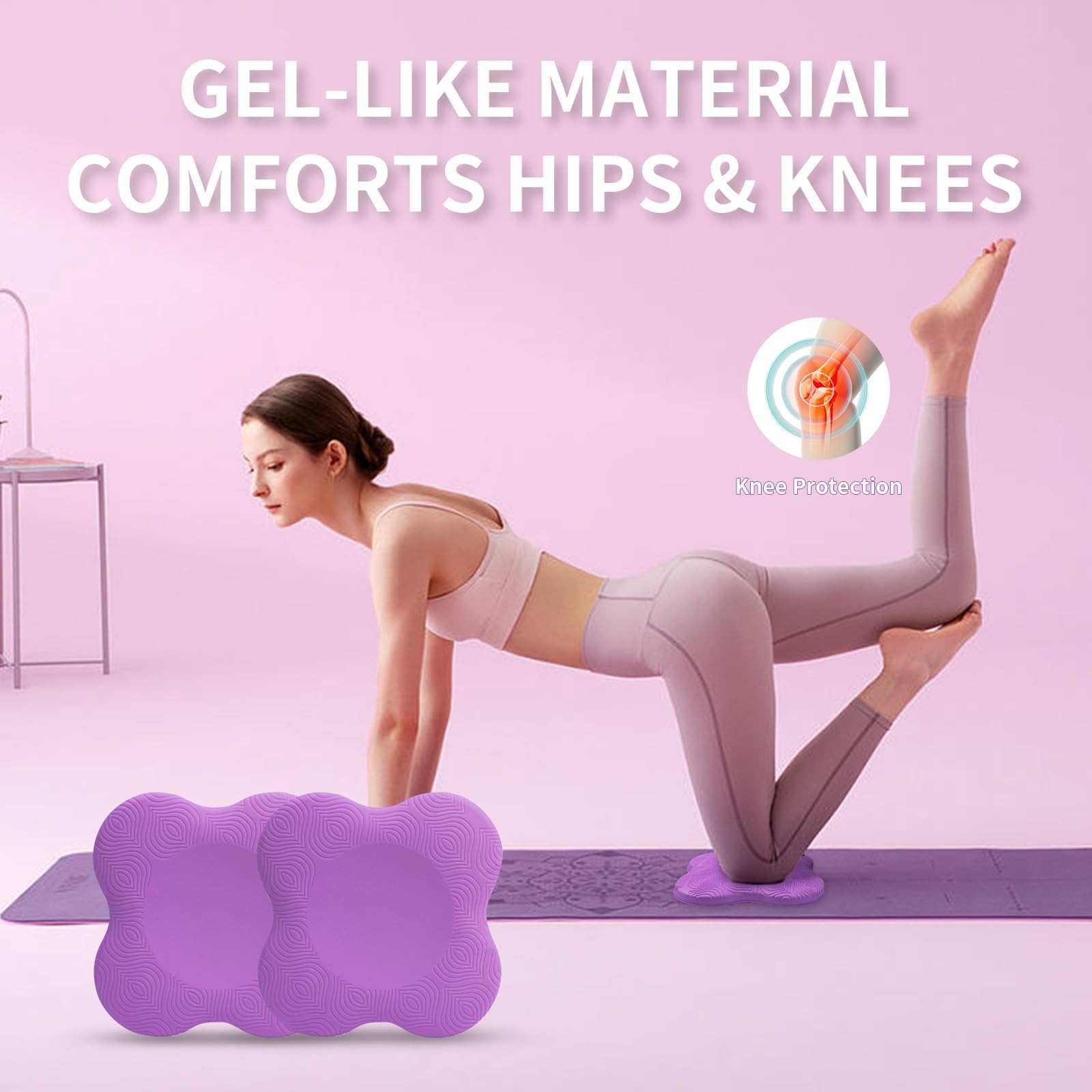 2 Pack Yoga Knee Pad Cushion Extra Thick Foam Pilates Kneeling Support Mat