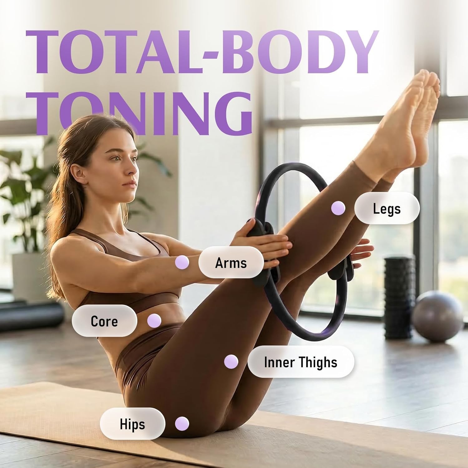 14.5in Pilates Ring Circle | Home Workout Equipment for Core & Full Body