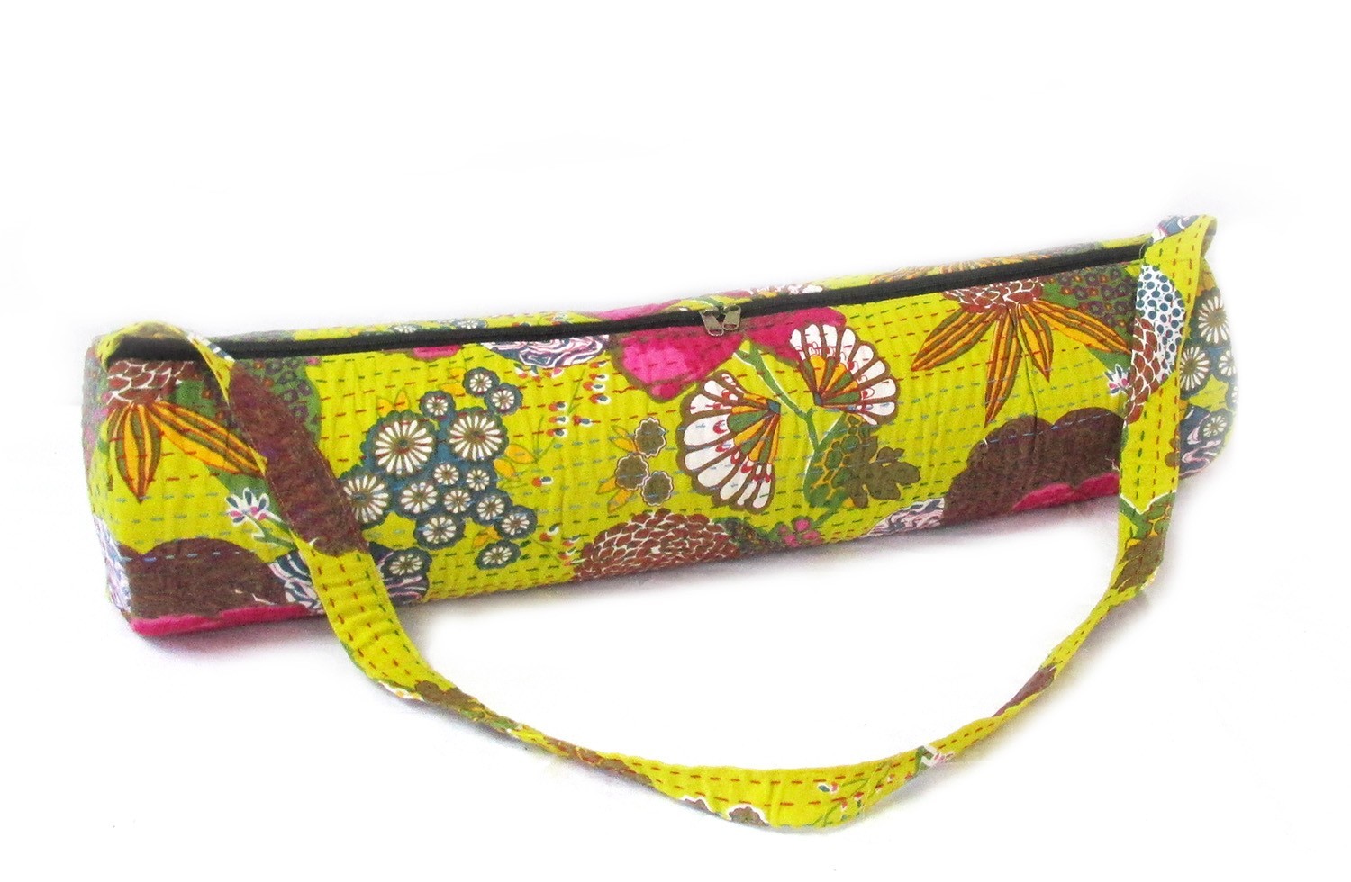 Indian Yellow Fruit Yoga Mat Carrier Bag Mandala Large Shoulder Strap