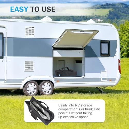 Black RV Camping Carry-All Bag for Tire Locking Chocks – 23-1/2&Prime; x 8&Prime;x 6&Prime; –