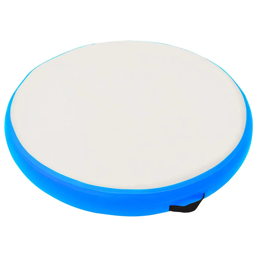 Gymnastics mat with pump inflatable 100x100x15 cm PVC blue