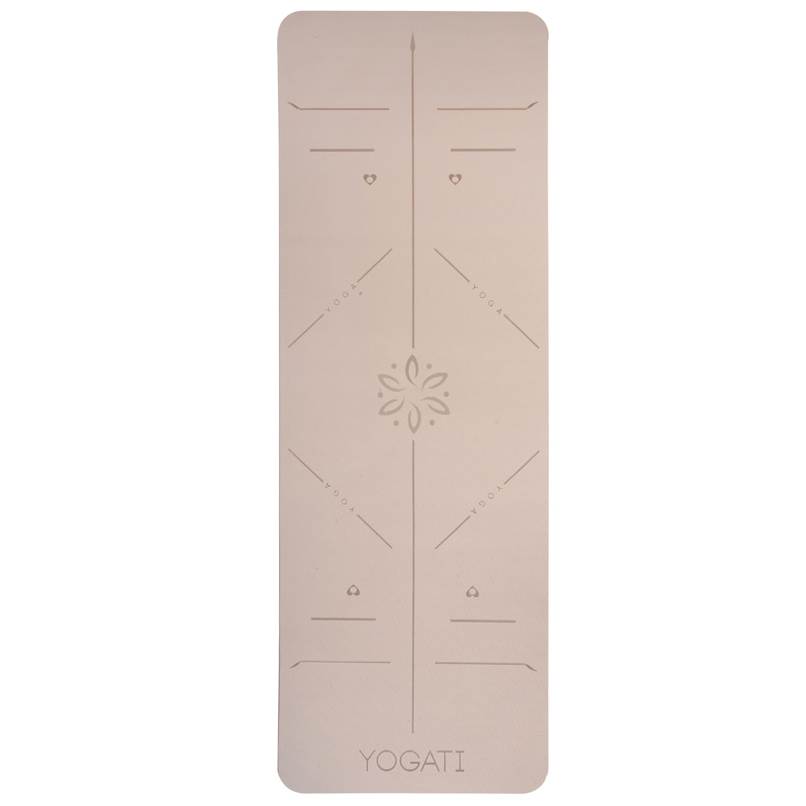 YOGATI® Non Slip Yoga Mat with Alignment Lines. Home Workout Mat for Women, M…