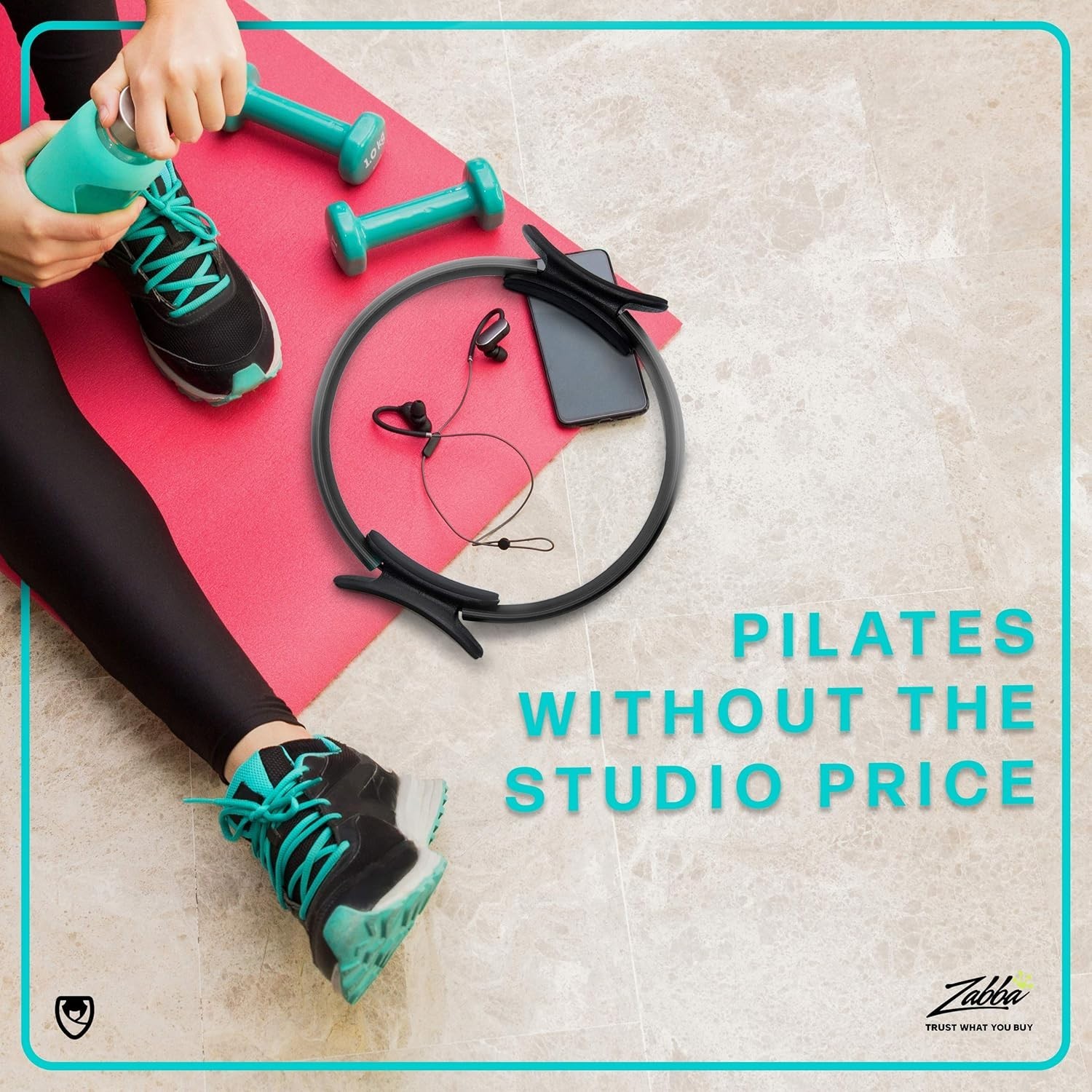 Versatile 12&Prime; Pilates Circle with Dual Grip for Sculpting & Toning Workouts