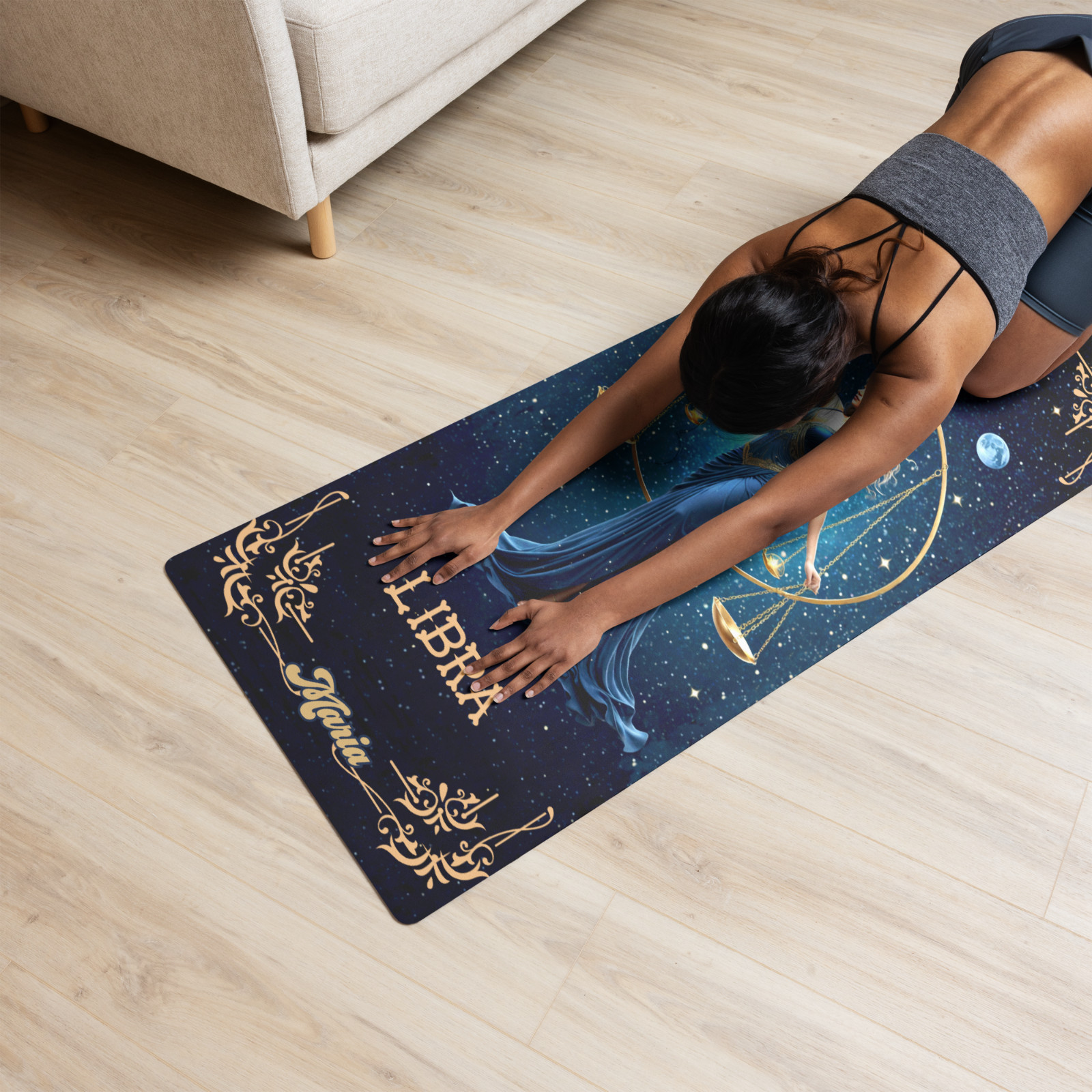 LIBRA Yoga Mat Personalized Yoga Mat Astrology Zodiac Gift Meditation Room Decor