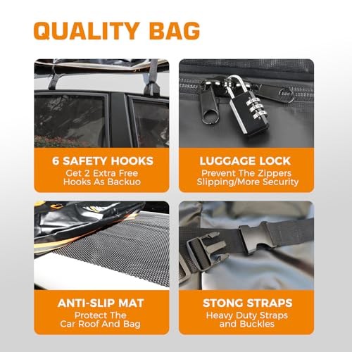 Car Rooftop Cargo Carrier Bag, Waterproof Car Roof Luggage 20 Cubic Feet