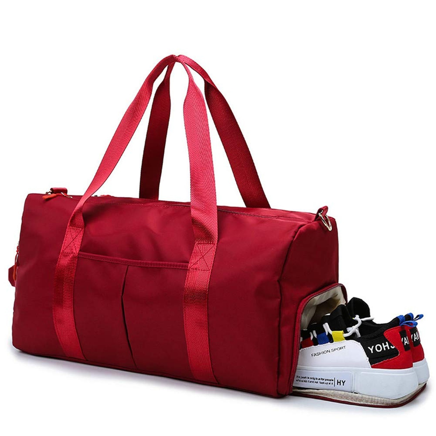 Sports Gym Bag for Women or Men Travel Duffel Bag with Wet Pocket and Shoes C…