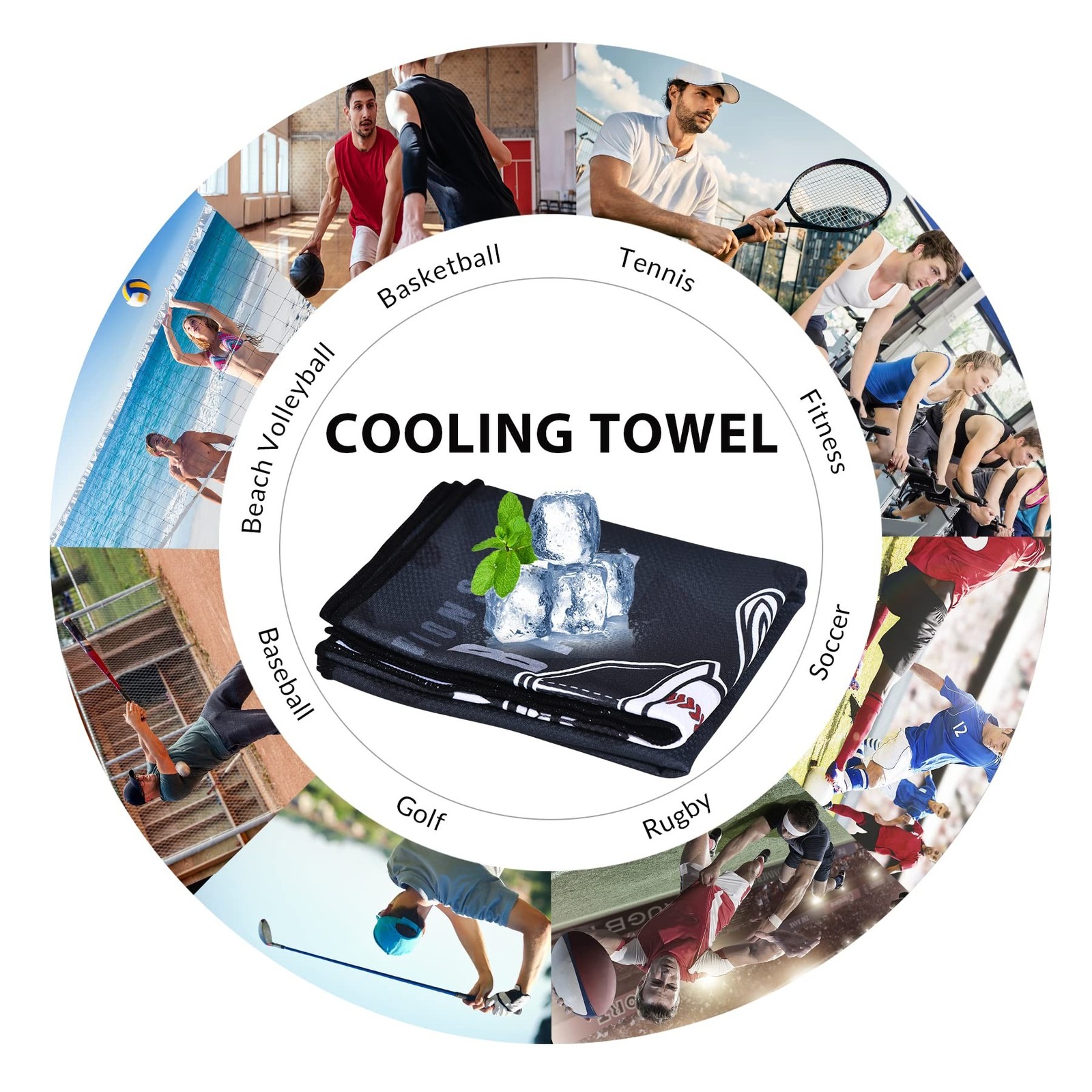Sukeen Cooling Towels(40&Prime;x 12&Prime;), Cool Towels for Neck, Baseball Sport Sweat R…