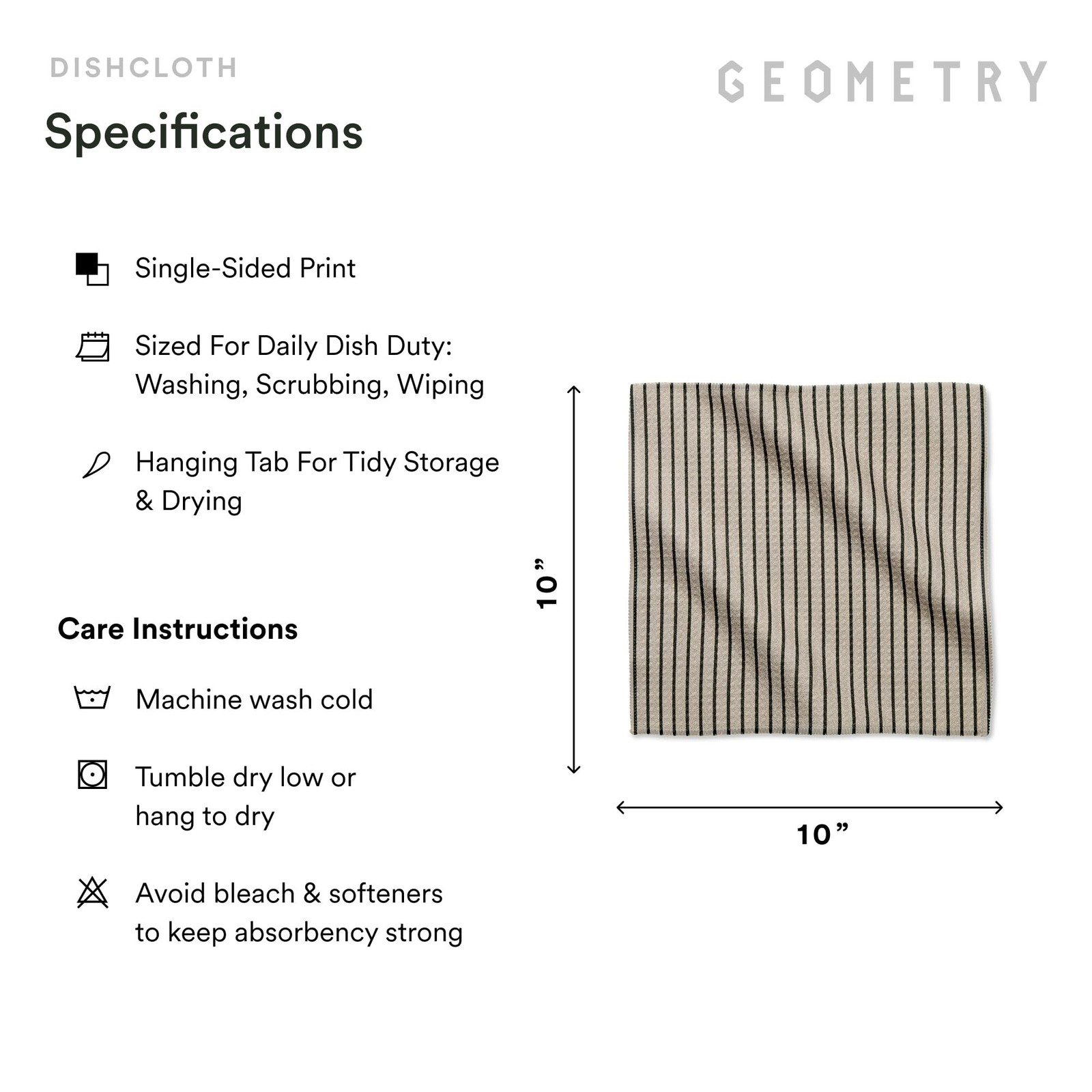 GEOMETRY Dishcloth – Evergreen Collection – Quick-Dry, Ultra-Absorbe
